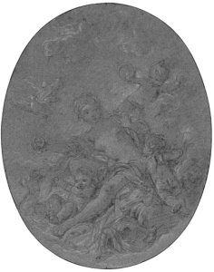 Venus in a chariot with putti and dolphins