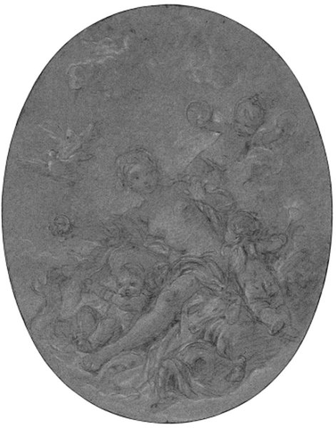 Venus in a chariot with putti and dolphins