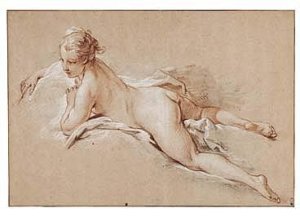 A Female Nude Reclining On Her Front