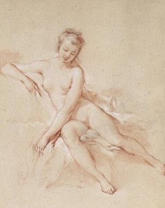 A seated female nude